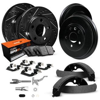 R1 Concepts® - Drilled and Slotted Brake Kit with Super Duty Pads
