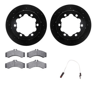 R1 Concepts® - Drilled and Slotted Rear Brake Kit with Super Duty Pads
