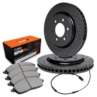 R1 Concepts® - Drilled and Slotted Rear Brake Kit with Super Duty Pads