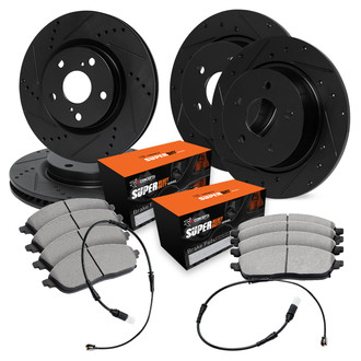 R1 Concepts® - Drilled and Slotted Front and Rear Brake Kit with Super Duty Pads