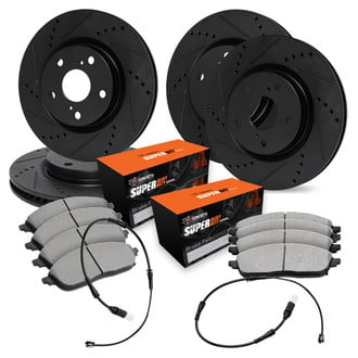 R1 Concepts® - Drilled and Slotted Front and Rear Brake Kit with Super Duty Pads