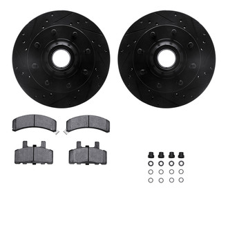 R1 Concepts® - eLINE Series Drilled and Slotted Front Brake Kit with Super Duty Pads