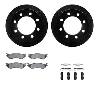 R1 Concepts® - Drilled and Slotted Rear Brake Kit with Super Duty Pads