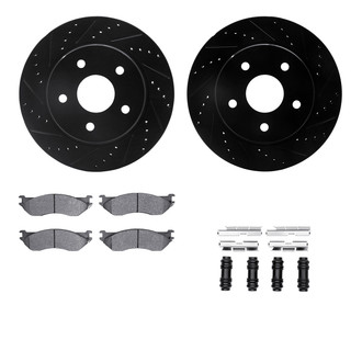 R1 Concepts® - eLINE Series Drilled and Slotted Brake Kit with Super Duty Pads