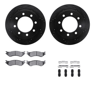 R1 Concepts® - Drilled and Slotted Rear Brake Kit with Super Duty Pads