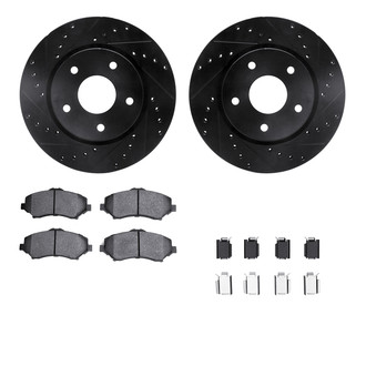 R1 Concepts® - eLINE Series Drilled and Slotted Brake Kit with Super Duty Pads