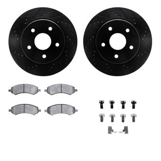 R1 Concepts® - eLINE Series Drilled and Slotted Front Brake Kit with Super Duty Pads