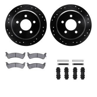 R1 Concepts® - Drilled and Slotted Rear Brake Kit with Super Duty Pads