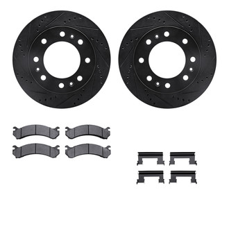 R1 Concepts® - eLINE Series Drilled and Slotted Brake Kit with Super Duty Pads