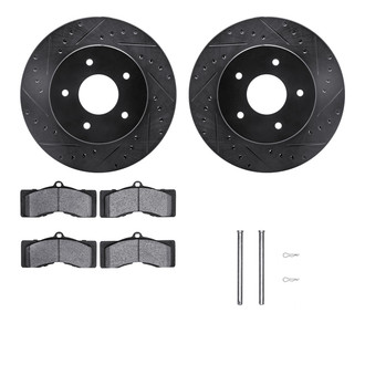 R1 Concepts® - eLINE Series Drilled and Slotted Front Brake Kit with Super Duty Pads