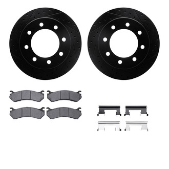 R1 Concepts® - Drilled and Slotted Rear Brake Kit with Super Duty Pads