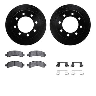 R1 Concepts® - Drilled and Slotted Rear Brake Kit with Super Duty Pads