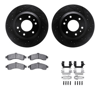 R1 Concepts® - Drilled and Slotted Front Brake Kit with Super Duty Pads