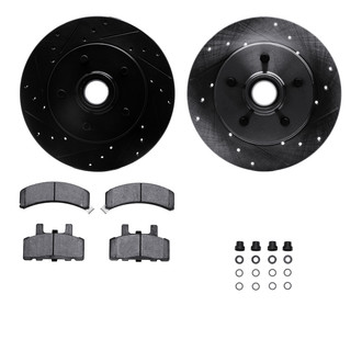 R1 Concepts® - eLINE Series Drilled and Slotted Front Brake Kit with Super Duty Pads