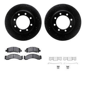 R1 Concepts® - eLINE Series Drilled and Slotted Front Brake Kit with Super Duty Pads