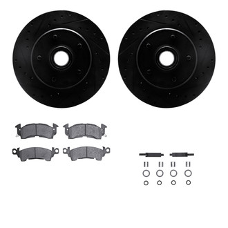 R1 Concepts® - eLINE Series Drilled and Slotted Brake Kit with Super Duty Pads