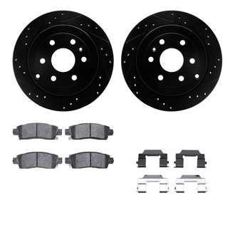 R1 Concepts® - Drilled and Slotted Rear Brake Kit with Super Duty Pads