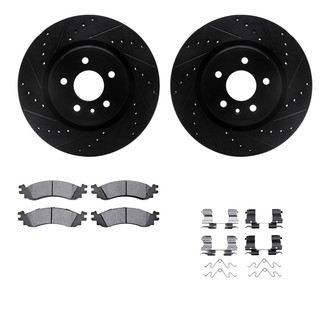 R1 Concepts® - Drilled and Slotted Front Brake Kit with Super Duty Pads