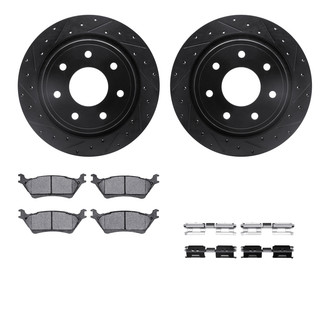 R1 Concepts® - Drilled and Slotted Rear Brake Kit with Super Duty Pads