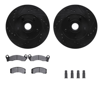 R1 Concepts® - eLINE Series Drilled and Slotted Front Brake Kit with Super Duty Pads