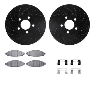 R1 Concepts® - eLINE Series Drilled and Slotted Brake Kit with Super Duty Pads
