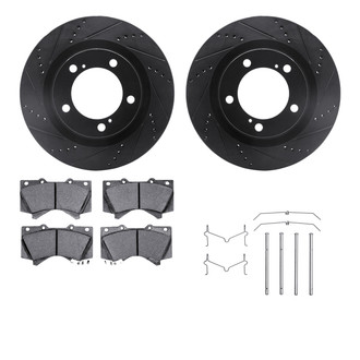 R1 Concepts® - Drilled and Slotted Front Brake Kit with Super Duty Pads