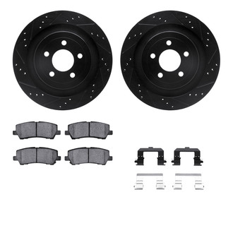 R1 Concepts® - Drilled and Slotted Rear Brake Kit with Super Duty Pads