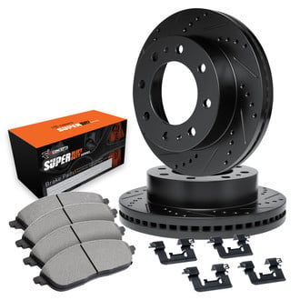 R1 Concepts® - eLINE Series Drilled and Slotted Front Brake Kit with Super Duty Pads