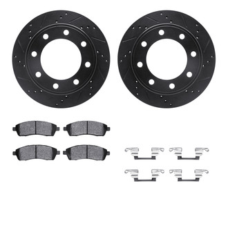 R1 Concepts® - Drilled and Slotted Rear Brake Kit with Super Duty Pads