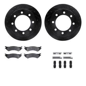R1 Concepts® - Drilled and Slotted Rear Brake Kit with Super Duty Pads