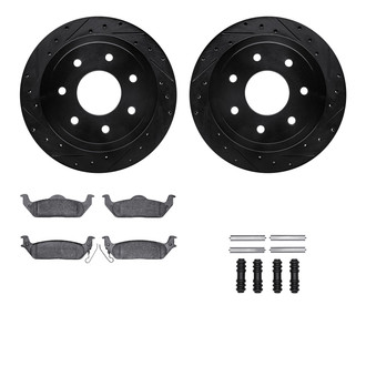 R1 Concepts® - Drilled and Slotted Rear Brake Kit with Super Duty Pads