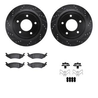 R1 Concepts® - Drilled and Slotted Rear Brake Kit with Super Duty Pads
