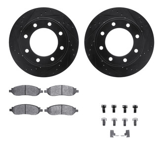 R1 Concepts® - Drilled and Slotted Rear Brake Kit with Super Duty Pads