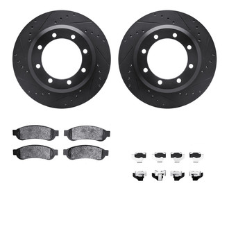 R1 Concepts® - Drilled and Slotted Rear Brake Kit with Super Duty Pads