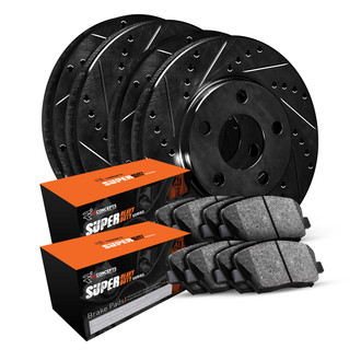 R1 Concepts® - Drilled and Slotted Front and Rear Brake Kit with Super Duty Pads