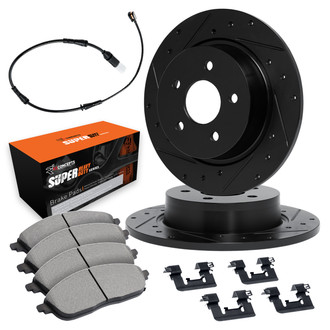 R1 Concepts® - Drilled and Slotted Rear Brake Kit with Super Duty Pads