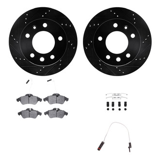 R1 Concepts® - Drilled and Slotted Front Brake Kit with Super Duty Pads
