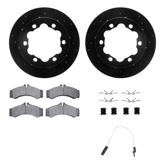 R1 Concepts® - Drilled and Slotted Rear Brake Kit with Super Duty Pads