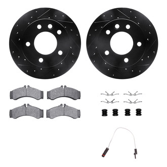 R1 Concepts® - Drilled and Slotted Front Brake Kit with Super Duty Pads
