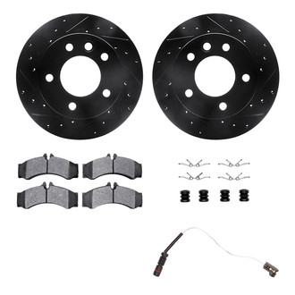 R1 Concepts® - Drilled and Slotted Front Brake Kit with Super Duty Pads