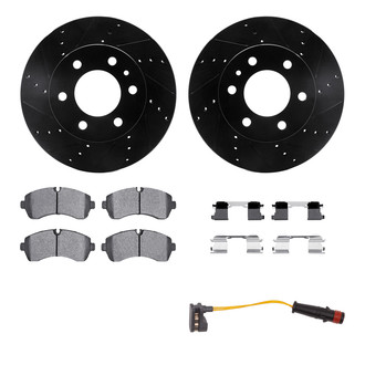 R1 Concepts® - Drilled and Slotted Front Brake Kit with Super Duty Pads
