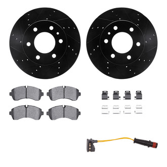 R1 Concepts® - Drilled and Slotted Front Brake Kit with Super Duty Pads