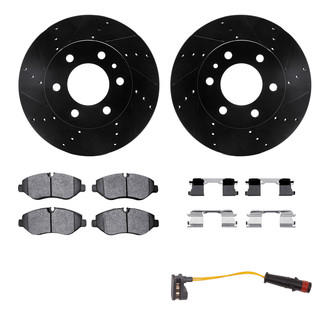 R1 Concepts® - Drilled and Slotted Front Brake Kit with Super Duty Pads