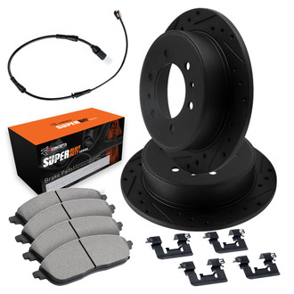 R1 Concepts® - Drilled and Slotted Rear Brake Kit with Super Duty Pads