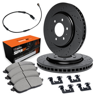R1 Concepts® - Drilled and Slotted Rear Brake Kit with Super Duty Pads
