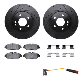 R1 Concepts® - Drilled and Slotted Brake Kit with Super Duty Pads