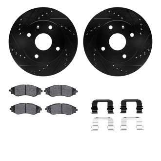 R1 Concepts® - Drilled and Slotted Brake Kit with Semi-Metalic Pads
