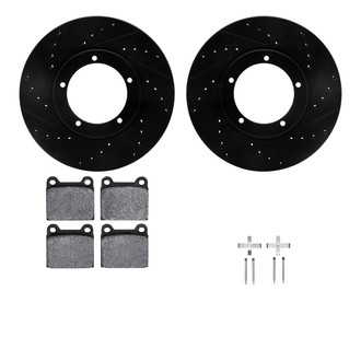 R1 Concepts® - Drilled and Slotted Brake Kit with Semi-Metalic Pads