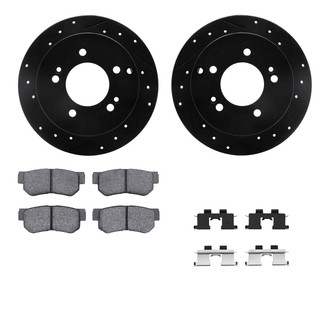 R1 Concepts® - Drilled and Slotted Brake Kit with Semi-Metalic Pads