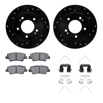 R1 Concepts® - Drilled and Slotted Brake Kit with Semi-Metalic Pads
